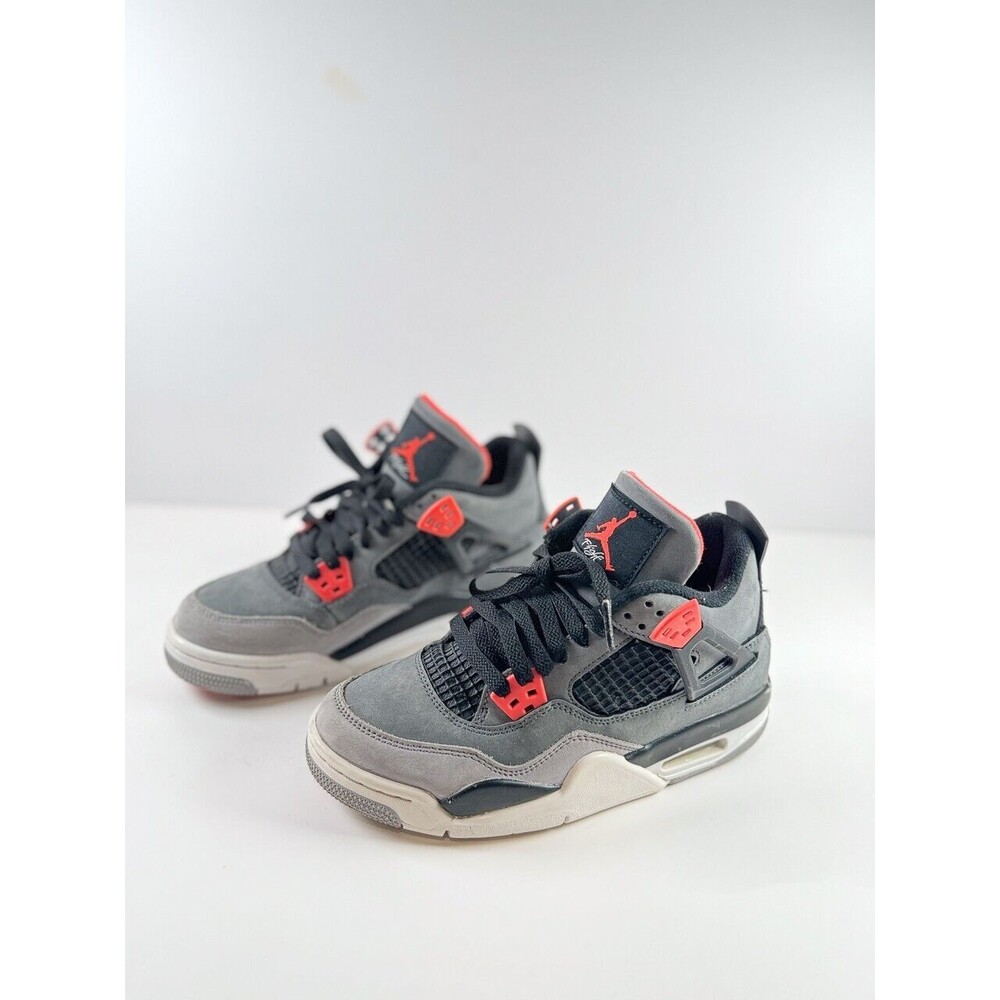Air Jordan 4 Retro Infrared GS Kids Shoes Black Athletic Sneaker US 4Y 408452061